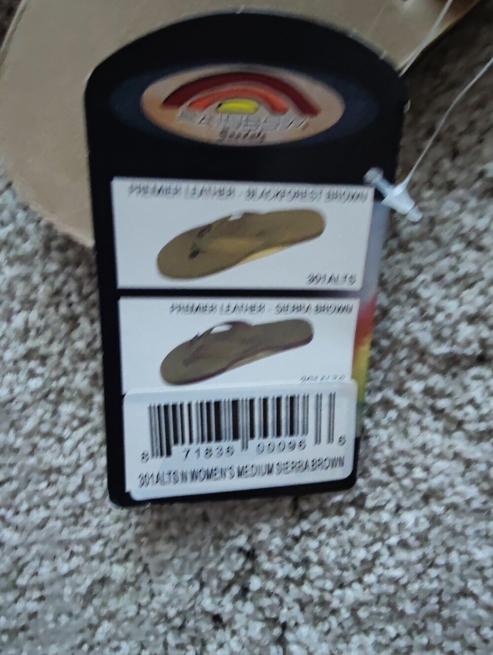 Rainbow Women's Neutral Tan Leather Flip Flops. Medium 6 1/2 - 7 1/2. NWT. - Picture 3 of 6